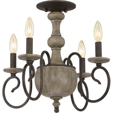 Quoizel CS1718RK Castile 4 Light Semi-Flush Mount in Rustic Black - Crescent Harbor