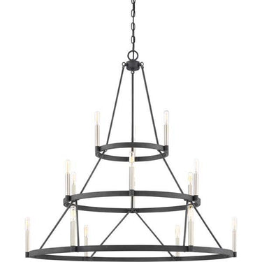 Quoizel DOR5015MB Doran 15 Light Chandelier in Mottled Black - Crescent Harbor