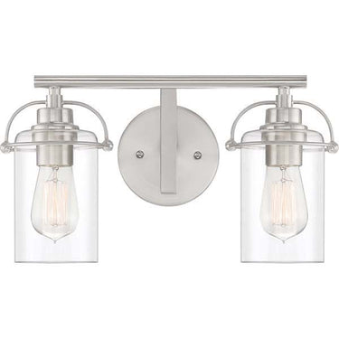 Quoizel EMR8602BN Emerson 2 Light Bath Light in Brushed Nickel - Crescent Harbor