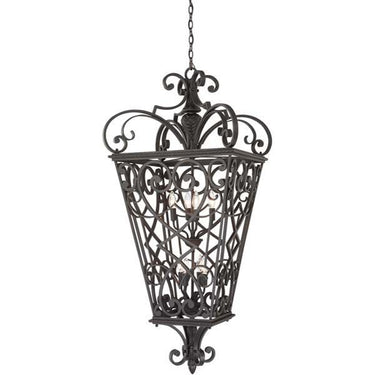 Quoizel FQ1931MK01 Fort Quinn 8 Light Chandelier in Marcado Black - Crescent Harbor