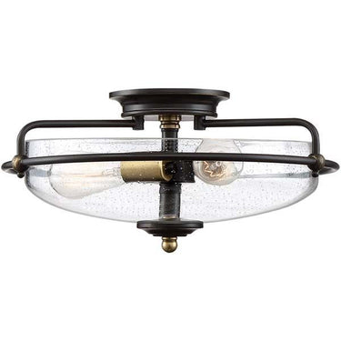 Quoizel GFC1617PN Griffin 3 Light Flush Mount in Palladian Bronze - Crescent Harbor