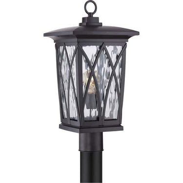 Quoizel GVR9010K Grover 1 Light Outdoor Lantern in Mystic Black - Crescent Harbor