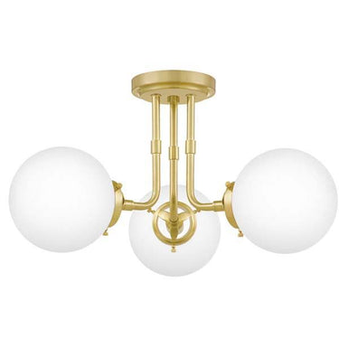 Quoizel LRY1720Y Landry 3 Light Semi-Flush Mount in Satin Brass - Crescent Harbor