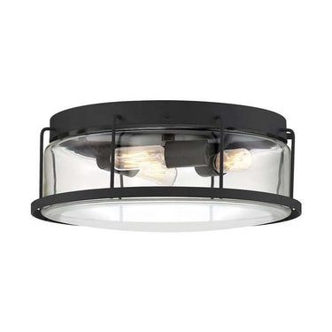 Quoizel LUD1613EK Ludlow 3 Light Flush Mount in Earth Black - Crescent Harbor