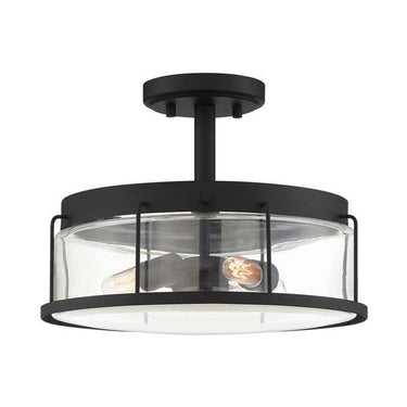 Quoizel LUD1713EK Ludlow 3 Light Semi-Flush Mount in Earth Black - Crescent Harbor