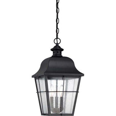 Quoizel MHE1910K Millhouse 3 Light Outdoor Lantern in Mystic Black - Crescent Harbor