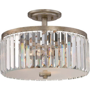 Quoizel MIR1715VG Mirage 3 Light Semi-Flush Mount in Vintage Gold - Crescent Harbor