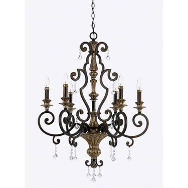 Quoizel MQ5006HL Marquette 6 Light Chandelier in Heirloom - Crescent Harbor
