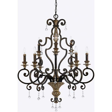 Quoizel MQ5009HL Marquette 9 Light Chandelier in Heirloom - Crescent Harbor