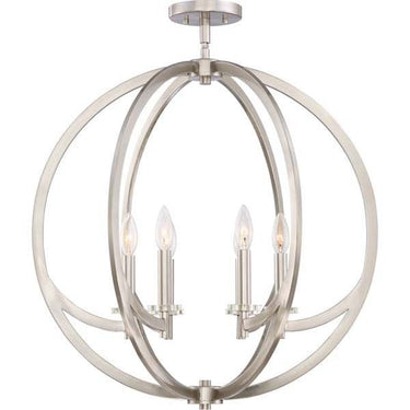 Quoizel ON1724BN Orion 6 Light Semi-Flush Mount in Brushed Nickel - Crescent Harbor