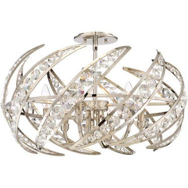 Quoizel PCCN1724PK Crescent 6 Light Semi-Flush Mount in Polished Nickel - Crescent Harbor