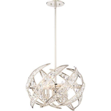 Quoizel PCCN2818PK Crescent 4 Light Pendant in Polished Nickel - Crescent Harbor