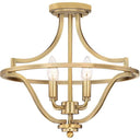 Quoizel QF5119WS Harvel 4 Light Semi-Flush Mount in Weathered Brass - Crescent Harbor
