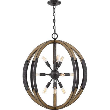 Quoizel QOP5181OK Babaton 10 Light Pendant in Old Black Finish - Crescent Harbor