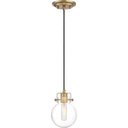 Quoizel SDL1506WS Sidwell 1 Light Mini Pendant in Weathered Brass - Crescent Harbor