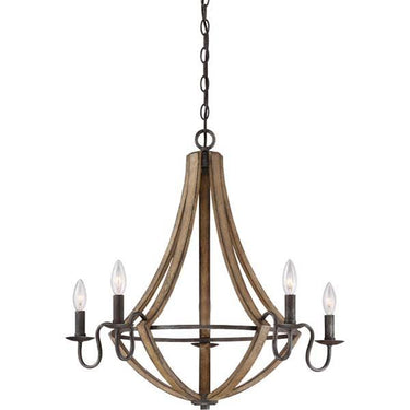 Quoizel SHR5005RK Shire 5 Light Chandelier in Rustic Black - Crescent Harbor
