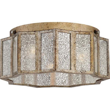 Quoizel SRE1616AGL Shrine 3 Light Flush Mount in Aged Gold - Crescent Harbor