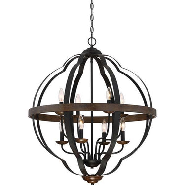 Quoizel SRN5208MK Siren 8 Light Pendant in Marcado Black - Crescent Harbor