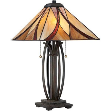 Quoizel TF1180TVA Asheville 2 Light Table Lamp in Valiant Bronze - Crescent Harbor