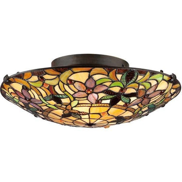 Quoizel TF1396SVB Kami 2 Light Flush Mount in Vintage Bronze - Crescent Harbor