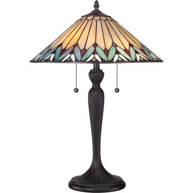 Quoizel TF1433T Pearson 2 Light Table Lamp in Authentic Bronze - Crescent Harbor