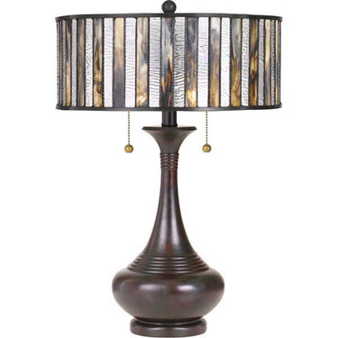 Quoizel TF3334TVA Roland 2 Light Table Lamp in Valiant Bronze - Crescent Harbor