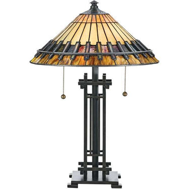 Quoizel TF489T Chastain 2 Light Table Lamp in Vintage Bronze - Crescent Harbor