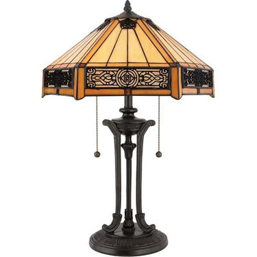Quoizel TF6669VB Indus 2 Light Table Lamp in Vintage Bronze - Crescent Harbor