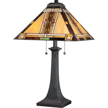 Quoizel TFNO6325VA Navajo 2 Light Table Lamp in Valiant Bronze - Crescent Harbor