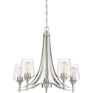 Quoizel TWE5005BN Towne 5 Light Chandelier in Brushed Nickel - Crescent Harbor