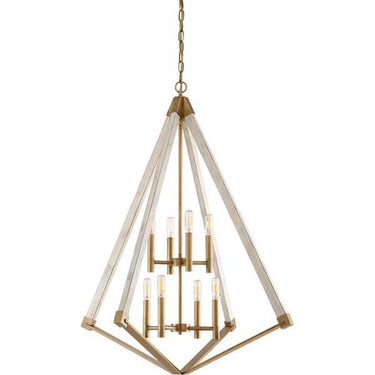 Quoizel VP5208WS Viewpoint 8 Light Pendant in Weathered Brass - Crescent Harbor