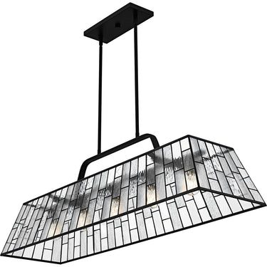 Rainier 5 Light Island Light in Matte Black 6