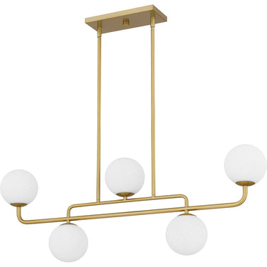 Regis 5 Light Island Light in Brushed Gold 3