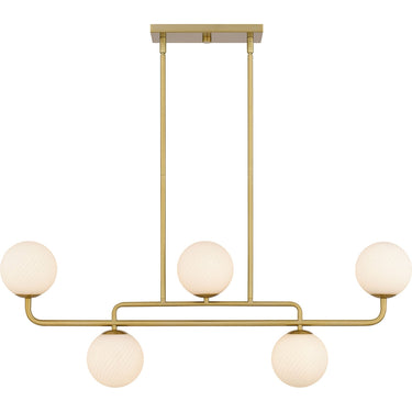 Regis 5 Light Island Light in Brushed Gold 4