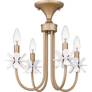 Remy 4 Light Semi-Flush Mount in Bronze Gold 4