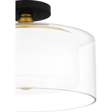 Rowland 2 Light Semi-Flush Mount in Matte Black 4