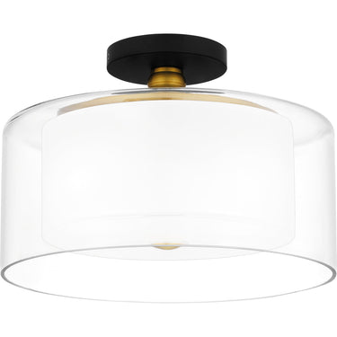 Rowland 2 Light Semi-Flush Mount in Matte Black 1