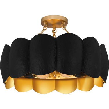 Santana 4 Light Semi-Flush Mount in Matte Black 5