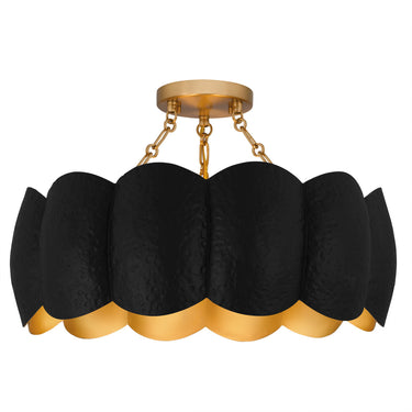 Santana 4 Light Semi-Flush Mount in Matte Black 1