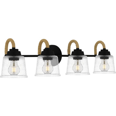 Seabreeze 4 Light Bath Light in Matte Black 6