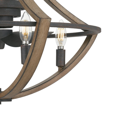 Shire 4 Light Fandelier in Rustic Black 3