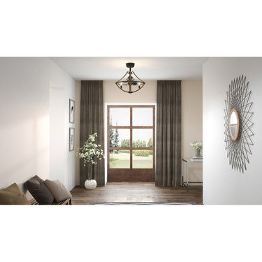 Shire 4 Light Fandelier in Rustic Black 5