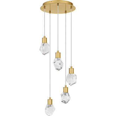Skye 5 Light Pendant in Brushed Gold 3