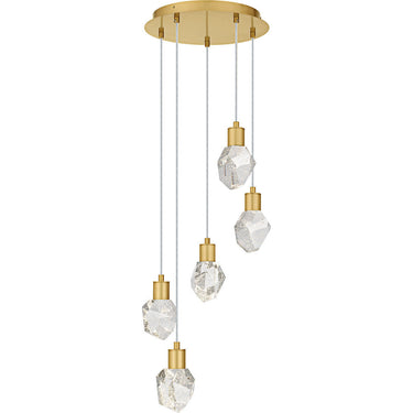 Skye 5 Light Pendant in Brushed Gold 4