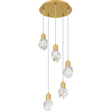 Skye 5 Light Pendant in Brushed Gold 1