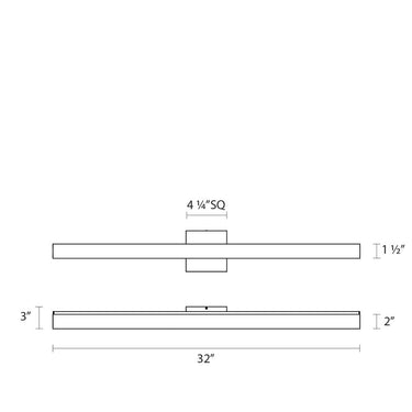Sonneman 2422 SQ-Bar 32" LED Bath Bar in Satin Nickel 3