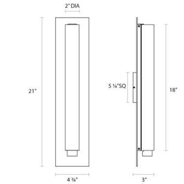 Sonneman 2443 Tubo Slim LED 18" Panel Sconce 4