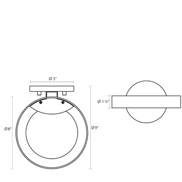 Sonneman 2650 Light Guide Ring LED Sconce 6