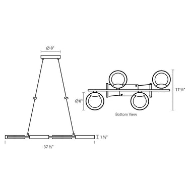 Sonneman 2655 Light Guide Ring 4-Light LED Bar Pendant 3