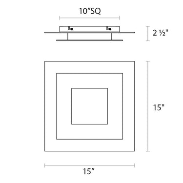 Sonneman 2727.98 Offset Square LED Surface Mount in Textured White 3
